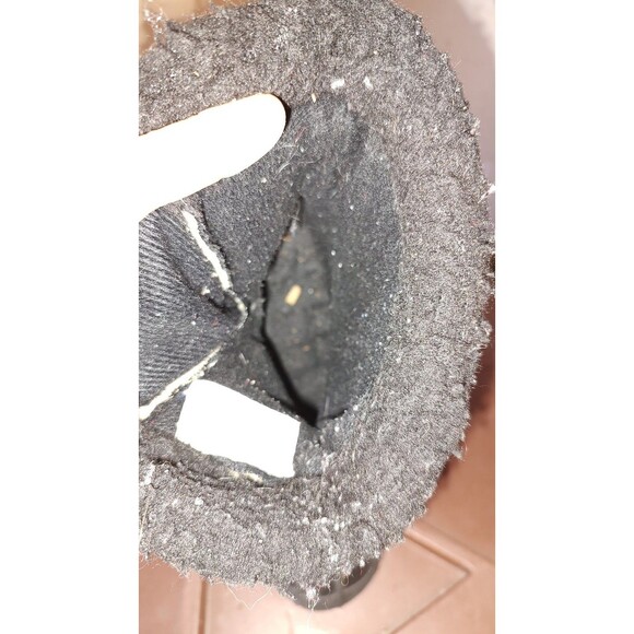 Womens sz 7 Black Faux Fur Lined Winter Duck Boots Side Zip Snow Rain leather - Picture 9 of 10